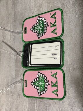 PINK and green  Luggage Tag